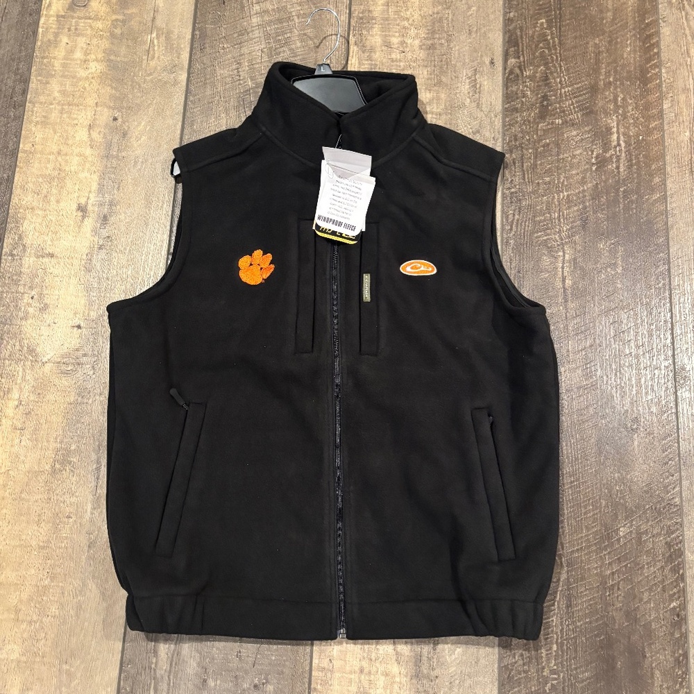 Clemson Drake Large Black Fleece Vest (New with Tags)